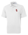 USC Trojans Cutter & Buck Virtue Eco Pique Recycled Mens Polo White Mannequin Thumbnail Image