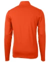 Oklahoma State Cowboys Wrestling Pete Cutter & Buck Virtue Eco Pique Recycled Quarter Zip Mens Pullover College Orange Mannequin Back Thumbnail Image