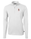 Oklahoma State Cowboys Wrestling Pete Cutter & Buck Virtue Eco Pique Recycled Quarter Zip Mens Pullover White Mannequin Thumbnail Image