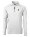 Oklahoma State Cowboys Wrestling Pete Cutter & Buck Adapt Eco Knit Stretch Recycled Mens Quarter Zip Pullover White Mannequin Thumbnail Image