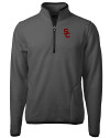 USC Trojans Cutter & Buck Cascade Eco Fleece Mens Quarter Zip Jacket Elemental Grey/Black Mannequin Thumbnail Image