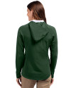 Philadelphia Eagles Historic Cutter & Buck Adapt Eco Knit Hybrid Recycled Womens Full Zip Jacket Hunter Green Back Thumbnail Image