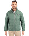 Philadelphia Eagles Historic Cutter & Buck Rainier PrimaLoft® Mens Eco Insulated Full Zip Puffer Jacket Hunter Melange Front Thumbnail Image