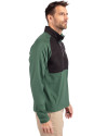 Philadelphia Eagles Historic Cutter & Buck Adapt Eco Knit Hybrid Recycled Mens Quarter Zip Hunter/Black Side Thumbnail Image