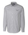 Philadelphia Eagles Historic Cutter & Buck Stretch Oxford Stripe Mens Big and Tall Long Sleeve Dress Shirt Charcoal Mannequin Thumbnail Image