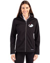 Arizona Cardinals Historic Cutter & Buck Evoke Softshell Recycled Full Zip Womens Jacket Black Front Thumbnail Image