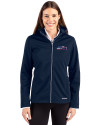 Seattle Seahawks Americana Cutter & Buck Evoke Recycled Honeycomb Fleece Womens Full Zip Jacket Navy Blue Front Thumbnail Image