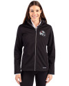 Arizona Cardinals NFL Helmet Cutter & Buck Evoke Softshell Recycled Full Zip Womens Jacket Black Front Thumbnail Image