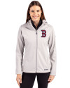 Boston Red Sox Cutter & Buck Evoke Softshell Recycled Full Zip Womens Jacket CONCRETE Front Thumbnail Image