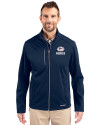 Green Bay Packers Americana Cutter & Buck Evoke Softshell Recycled Full Zip Mens Jacket Navy Blue Front Thumbnail Image