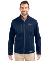 Denver Broncos Americana Cutter & Buck Evoke Softshell Recycled Full Zip Mens Jacket Navy Blue Front Thumbnail Image
