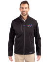 Buffalo Bills Cutter & Buck Evoke Softshell Recycled Full Zip Mens Jacket Black Front Thumbnail Image