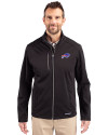 Buffalo Bills Cutter & Buck Evoke Recycled Honeycomb Fleece Mens Full Zip Jacket Black Front Thumbnail Image