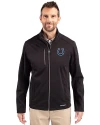 View image 1: Indianapolis Colts Cutter & Buck Evoke Recycled Honeycomb Fleece Mens Full Zip Jacket Black Front