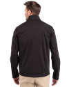 Carolina Panthers NFL Helmet Cutter & Buck Evoke Softshell Recycled Full Zip Mens Jacket Black Back Thumbnail Image