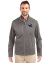 Denver Broncos NFL Helmet Cutter & Buck Evoke Softshell Recycled Full Zip Mens Jacket Elemental Grey Front Thumbnail Image