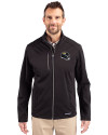 Jacksonville Jaguars NFL Helmet Cutter & Buck Evoke Softshell Recycled Full Zip Mens Jacket Black Front Thumbnail Image