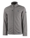 New England Patriots NFL Helmet Cutter & Buck Evoke Softshell Recycled Full Zip Mens Jacket Elemental Grey Mannequin Thumbnail Image