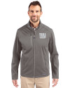 New York Giants Cutter & Buck Evoke Softshell Recycled Full Zip Mens Jacket Elemental Grey Front Thumbnail Image