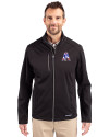 View image 1: New England Patriots Historic Cutter & Buck Evoke Recycled Honeycomb Fleece Mens Full Zip Jacket Black Front