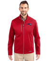 New England Patriots Americana Cutter & Buck Evoke Softshell Recycled Full Zip Mens Jacket Cardinal Red Front Thumbnail Image