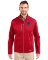 Atlanta Falcons Americana Cutter & Buck Evoke Softshell Recycled Full Zip Mens Jacket Cardinal Red Front Thumbnail Image