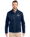Chicago Bears Americana Cutter & Buck Evoke Softshell Recycled Full Zip Mens Jacket Navy Blue Front Thumbnail Image