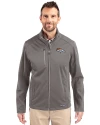 Denver Broncos Cutter & Buck Evoke Softshell Recycled Full Zip Mens Jacket Elemental Grey Front Thumbnail Image