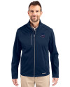 Minnesota Vikings Americana Cutter & Buck Evoke Softshell Recycled Full Zip Mens Jacket Navy Blue Front Thumbnail Image