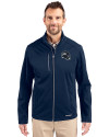 Seattle Seahawks NFL Helmet Cutter & Buck Evoke Softshell Recycled Full Zip Mens Jacket Navy Blue Front Thumbnail Image