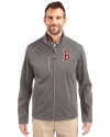 Boston Red Sox Cutter & Buck Evoke Softshell Recycled Full Zip Mens Jacket Elemental Grey Front Thumbnail Image