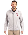 Texas Rangers Cutter & Buck Evoke Softshell Recycled Full Zip Mens Jacket CONCRETE Front Thumbnail Image