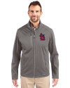 St. Louis Cardinals- Cutter & Buck Evoke Softshell Recycled Full Zip Mens Jacket Elemental Grey Front Thumbnail Image