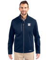 Houston Astros Stars & Stripes Cutter & Buck Evoke Softshell Recycled Full Zip Mens Jacket Navy Blue Front Thumbnail Image