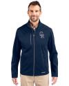 Colorado Rockies Stars & Stripes Cutter & Buck Evoke Softshell Recycled Full Zip Mens Jacket Navy Blue Front Thumbnail Image