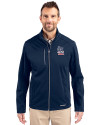 St. Louis Cardinals Stars & Stripes Cutter & Buck Evoke Softshell Recycled Full Zip Mens Jacket Navy Blue Front Thumbnail Image