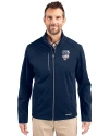 San Francisco Giants Stars & Stripes Cutter & Buck Evoke Softshell Recycled Full Zip Mens Jacket Navy Blue Front Thumbnail Image
