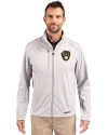 Milwaukee Brewers Cutter & Buck Evoke Softshell Recycled Full Zip Mens Jacket CONCRETE Front Thumbnail Image