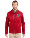 Milwaukee Brewers Stars & Stripes Cutter & Buck Evoke Softshell Recycled Full Zip Mens Jacket Cardinal Red Front Thumbnail Image