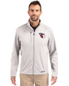 Cleveland Guardians Cutter & Buck Evoke Softshell Recycled Full Zip Mens Jacket CONCRETE Front Thumbnail Image