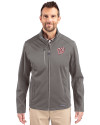 Washington Nationals Cutter & Buck Evoke Softshell Recycled Full Zip Mens Jacket Elemental Grey Front Thumbnail Image