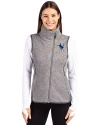 Indianapolis Colts Historic Cutter & Buck Mainsail Sweater Knit Womens Asymmetrical Vest Polished Heather Front Thumbnail Image