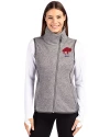 Buffalo Bills Historic Cutter & Buck Mainsail Sweater Knit Womens Asymmetrical Vest Polished Heather Front Thumbnail Image