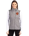 Cincinnati Bengals Historic Cutter & Buck Mainsail Sweater Knit Womens Asymmetrical Vest Polished Heather Front Thumbnail Image