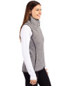 Las Vegas Raiders Historic Cutter & Buck Mainsail Sweater Knit Womens Asymmetrical Vest Polished Heather Side Thumbnail Image