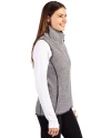Michigan Wolverines College Vault Cutter & Buck Mainsail Sweater Knit Womens Asymmetrical Vest Polished Heather Side Thumbnail Image