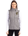 Grambling Tigers College Vault Cutter & Buck Mainsail Sweater Knit Womens Asymmetrical Vest Polished Heather Front Thumbnail Image