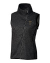 GA Tech Yellow Jackets College Vault Cutter & Buck Mainsail Sweater Knit Womens Asymmetrical Vest Charcoal Heather Mannequin Thumbnail Image