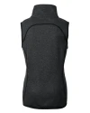 Louisville Cardinals College Vault Cutter & Buck Mainsail Sweater Knit Womens Asymmetrical Vest Charcoal Heather Mannequin Back Thumbnail Image