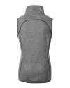 Louisville Cardinals College Vault Cutter & Buck Mainsail Sweater Knit Womens Asymmetrical Vest Polished Heather Mannequin Back Thumbnail Image